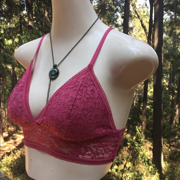 Xhileration Dusty Rose all lace longline bralette - Picture 5 of 15